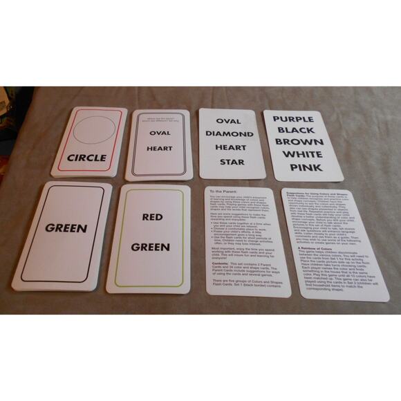 Fisher-Price 2004 Colors and Shapes Jumbo Preschool Flash Cards Complete - Picture 3 of 10